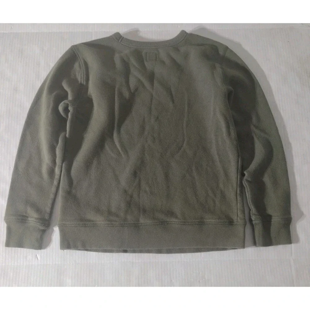GAP Kids Boys XL (12) Green Logo Crewneck Pullover Sweatshirt Casual Long Sleeve
